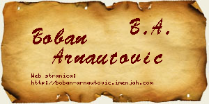 Boban Arnautović vizit kartica